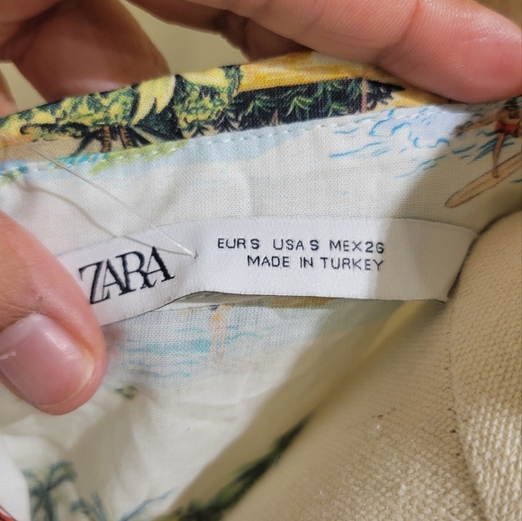 ZARA palm tree print shirt size S - Picture 7 of 8